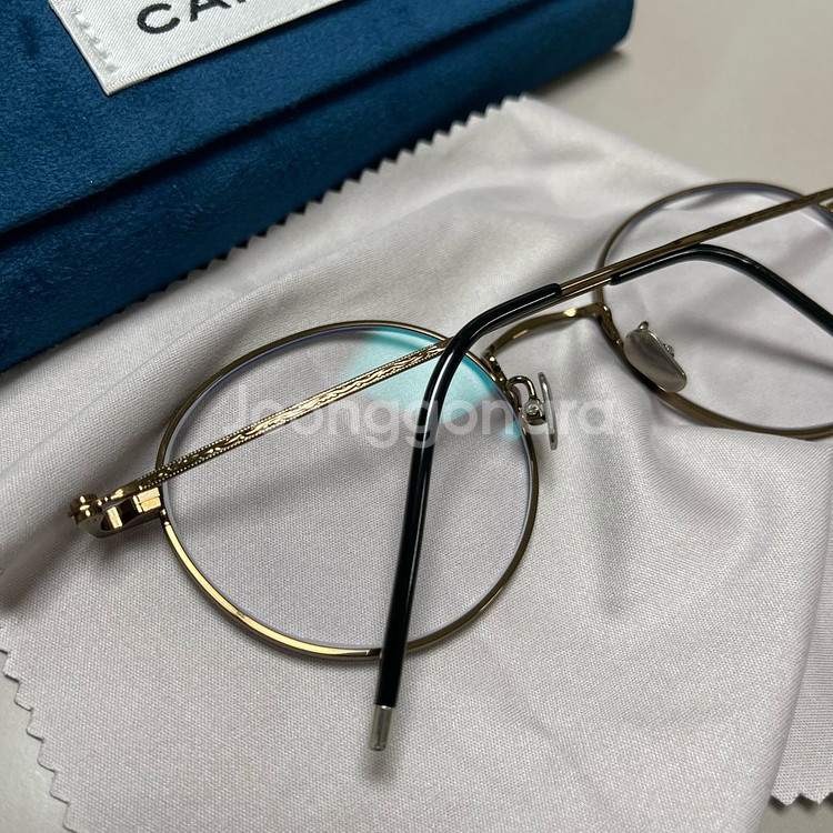 까르뱅 브라운 카키 베타 티타늄 빈티지 안경--1