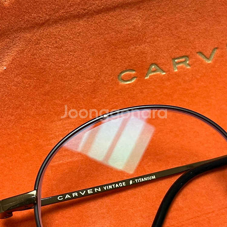 까르뱅 브라운 카키 베타 티타늄 빈티지 안경--2