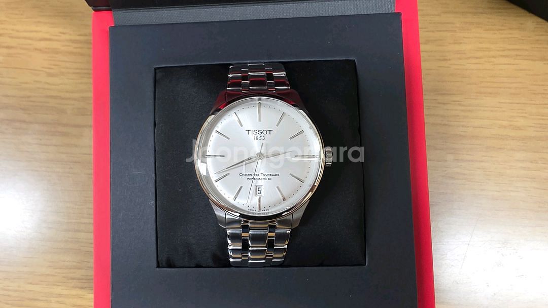 티쏘 슈망데뚜렐 39mm 민트급 실버--0