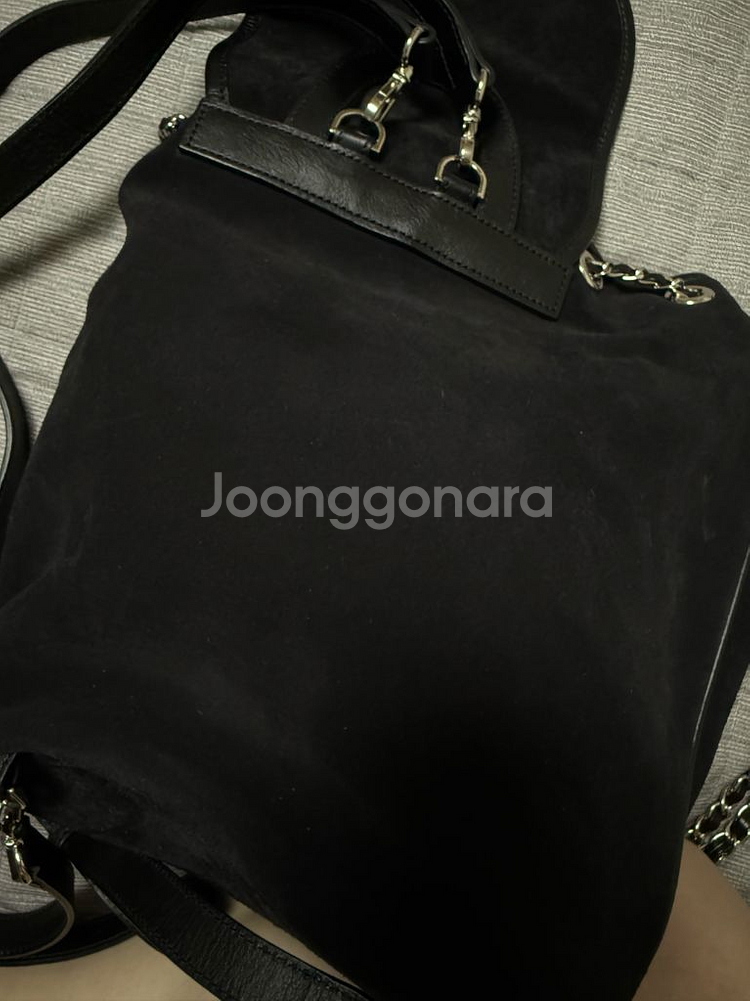아카이브 제이투유 스웨이드 백팩 블랙 체인끈포함--6