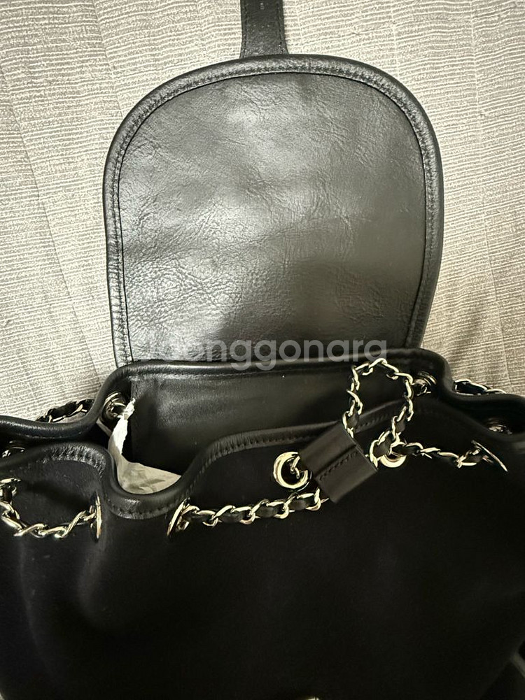 아카이브 제이투유 스웨이드 백팩 블랙 체인끈포함--8