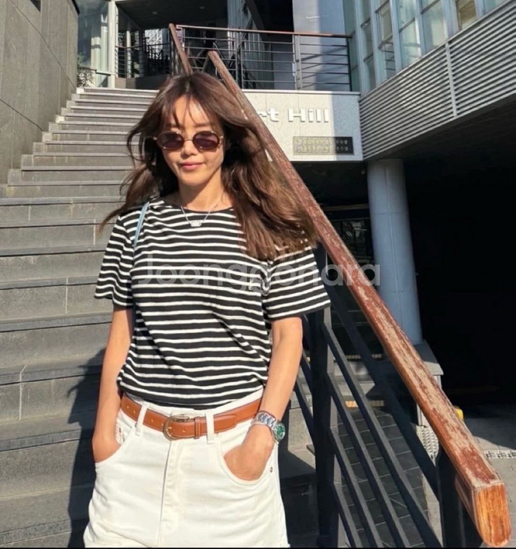 생로랑린넨반팔티--3