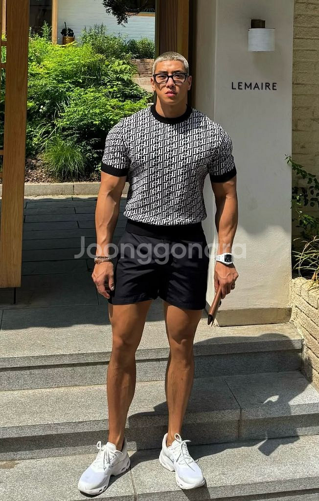 라피나토 자카드 라운드 니트 50--1