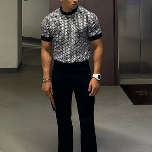 라피나토 자카드 라운드 니트 50