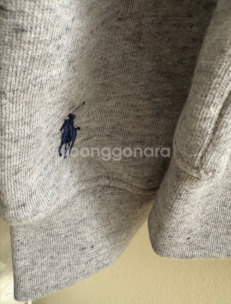 [M] 폴로 랄프로렌 남자 로고 패치 기모 후디 그레이--12