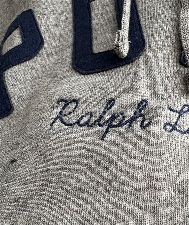 [M] 폴로 랄프로렌 남자 로고 패치 기모 후디 그레이--3