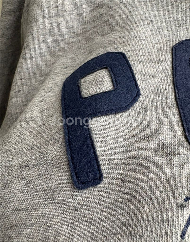 [M] 폴로 랄프로렌 남자 로고 패치 기모 후디 그레이--4