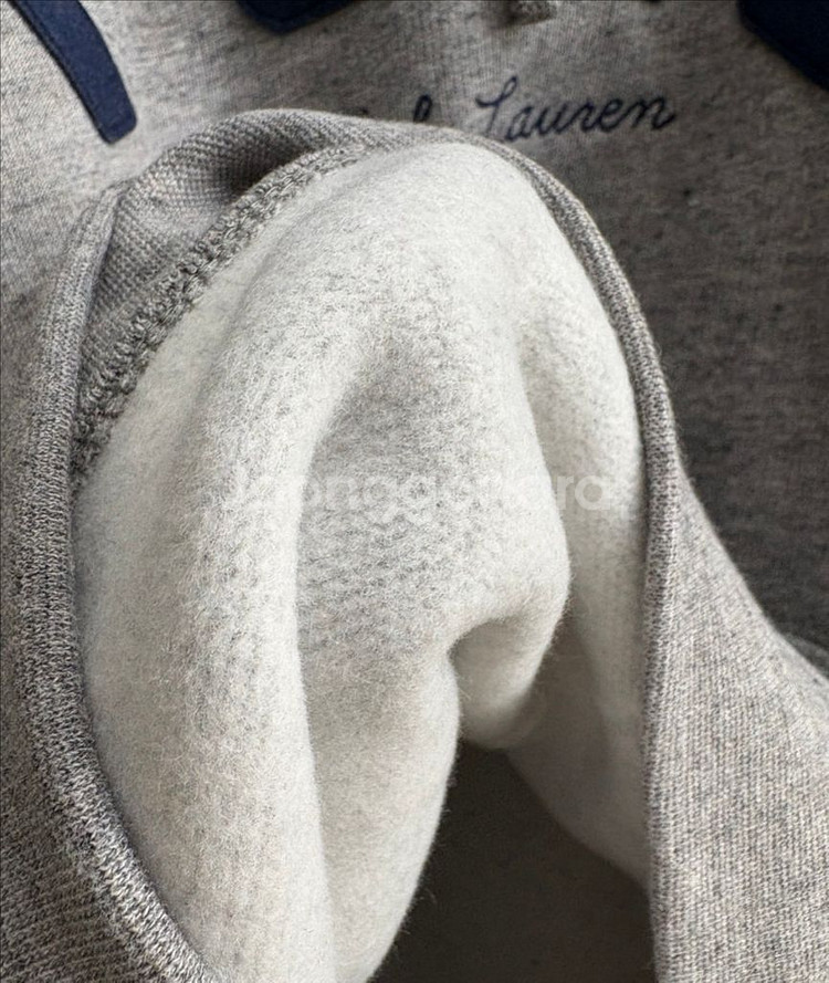 [M] 폴로 랄프로렌 남자 로고 패치 기모 후디 그레이--7