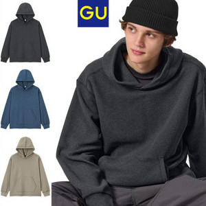 [L] GU 헤비 와플 파카 후드티 다크그레이