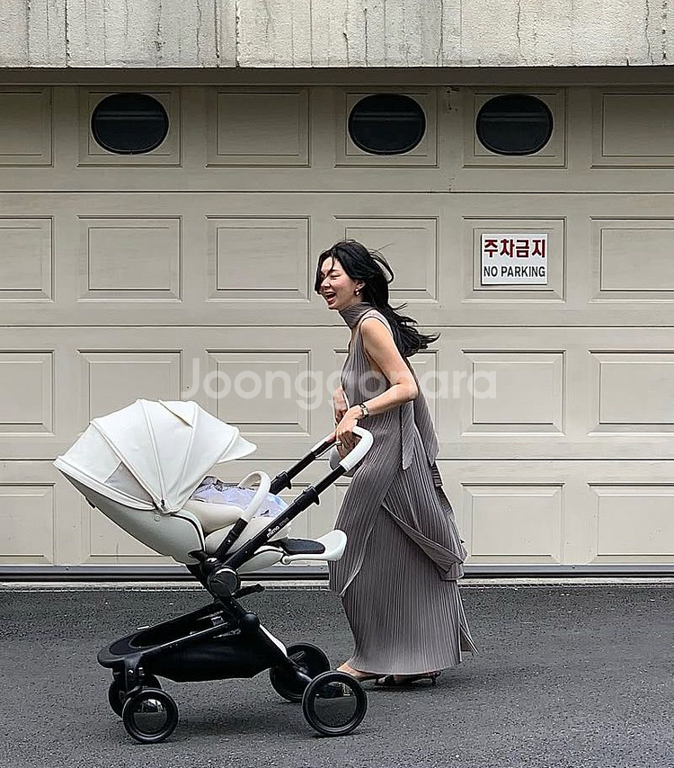 파르벵 플리츠 롱스커트 미네랄그레이--1