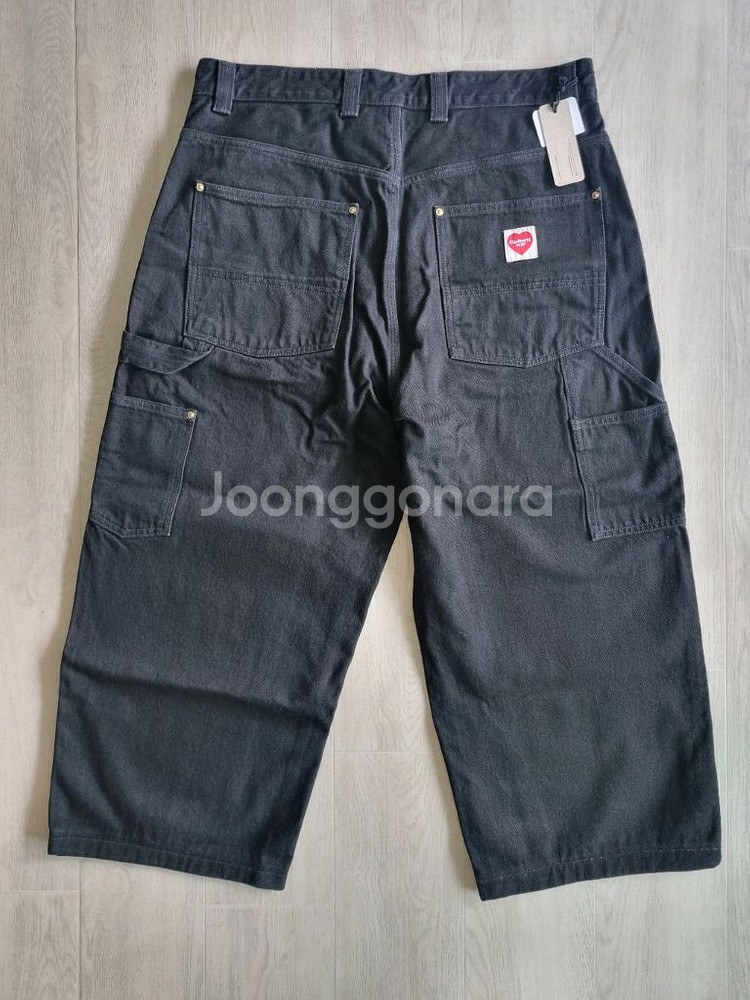 칼하트 WIP 내쉬 루즈 핏 더블 니 팬츠 블랙 린스드--1