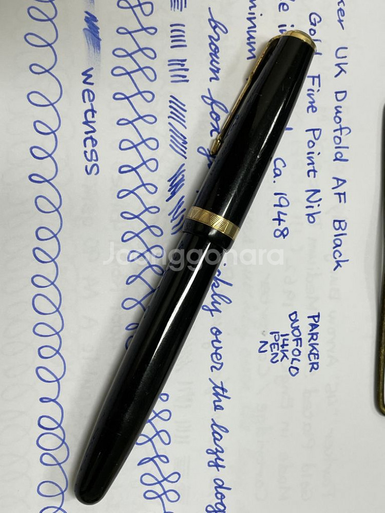 파카 만년필 UK 듀오폴드 AF 블랙 14K F닙--2
