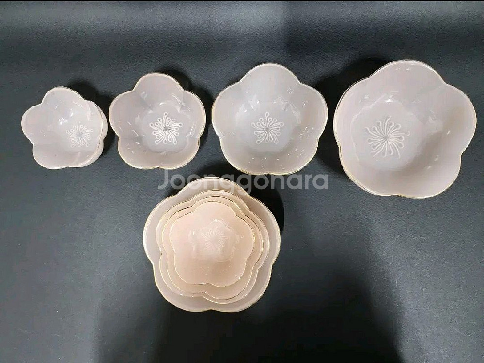 벚꽃잎 핑크 디저트 유리볼/레트로 아이스크림 요거트볼--1