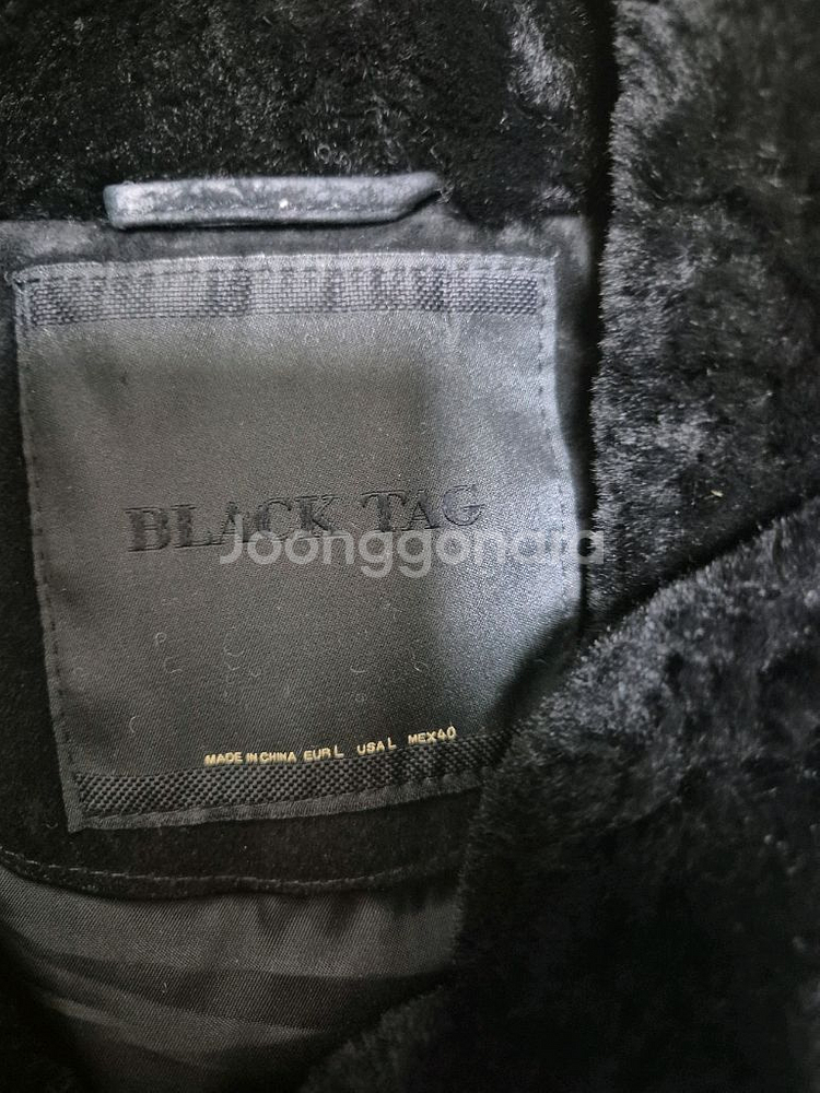 자라 블랙택 남성 무스탕 가죽 자켓--2