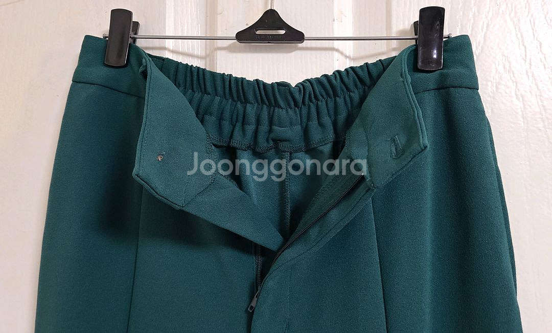 GU 청록그린 하이웨스트 부츠컷 슬랙스 팬츠--4