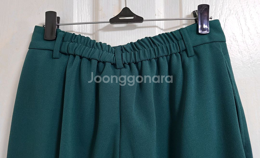 GU 청록그린 하이웨스트 부츠컷 슬랙스 팬츠--6