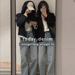 슬로우앤드 투웨이 와이드 중청데님팬츠 XS