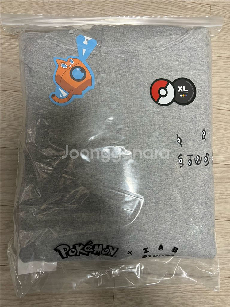 아이앱X포켓몬 안농 후드 그레이 L,XL,XXL 판매--1