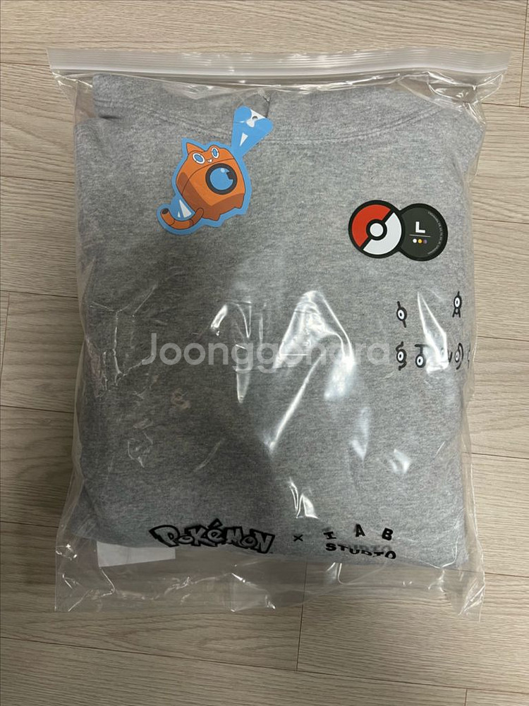 아이앱X포켓몬 안농 후드 그레이 L,XL,XXL 판매--0