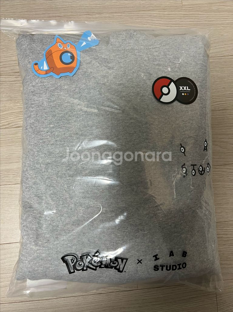 아이앱X포켓몬 안농 후드 그레이 L,XL,XXL 판매--2