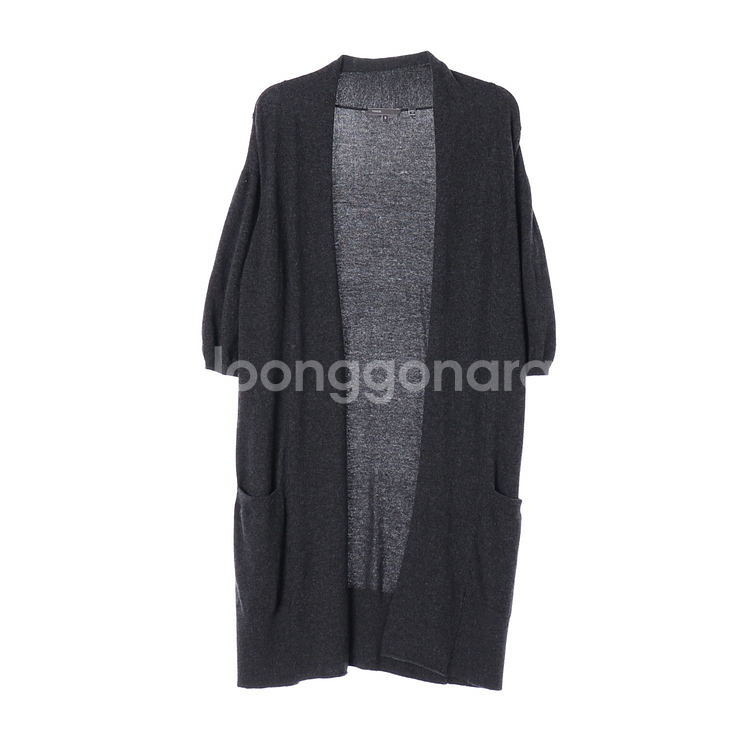 [S]빈스 캐시미어100% 차콜 롱 니트 가디건--0