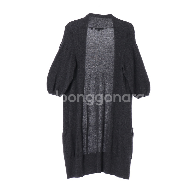 [S]빈스 캐시미어100% 차콜 롱 니트 가디건--4