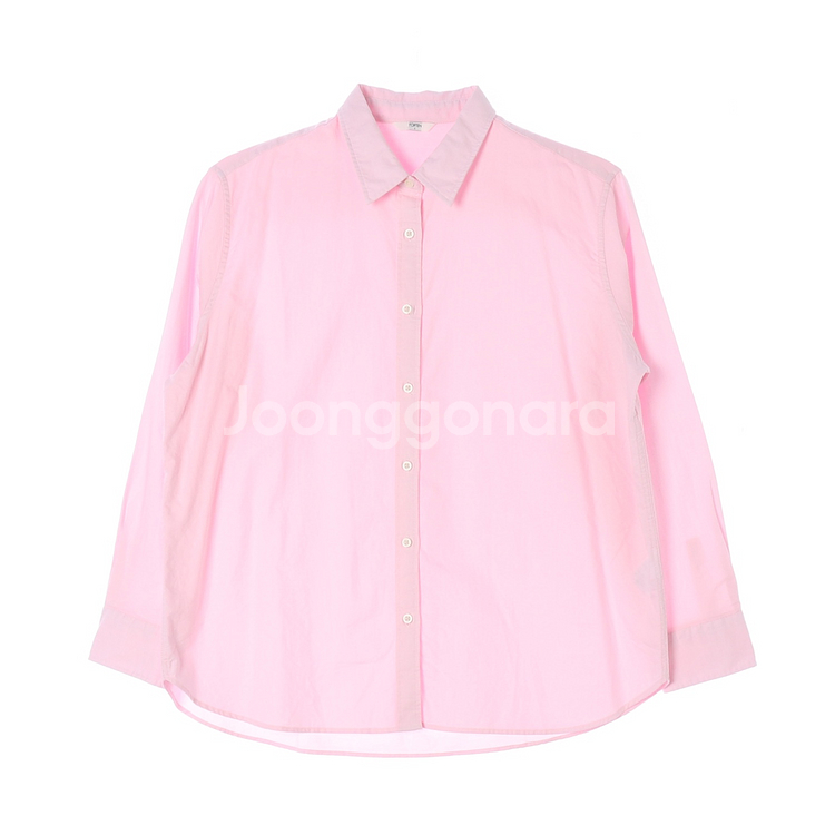 [L]탑텐 연핑크 오버핏 코튼 긴팔 셔츠--0