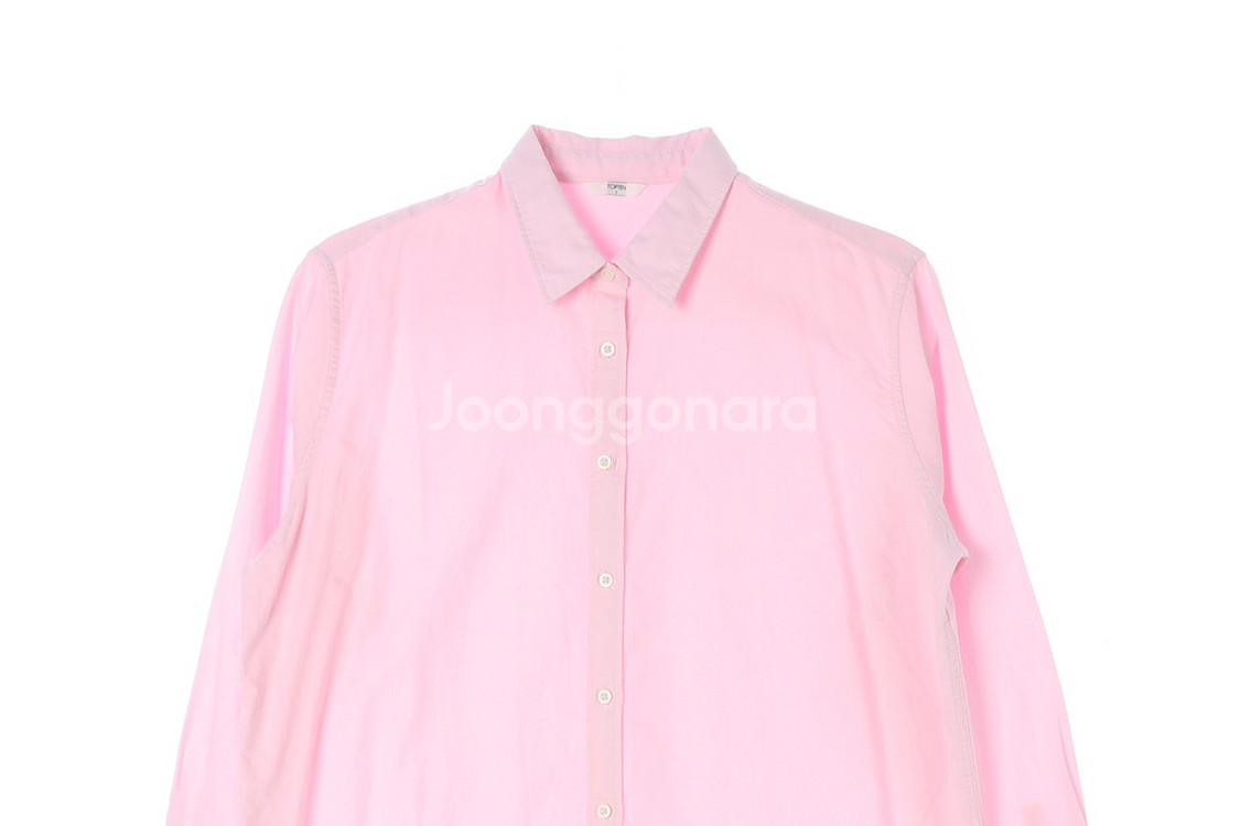 [L]탑텐 연핑크 오버핏 코튼 긴팔 셔츠--1