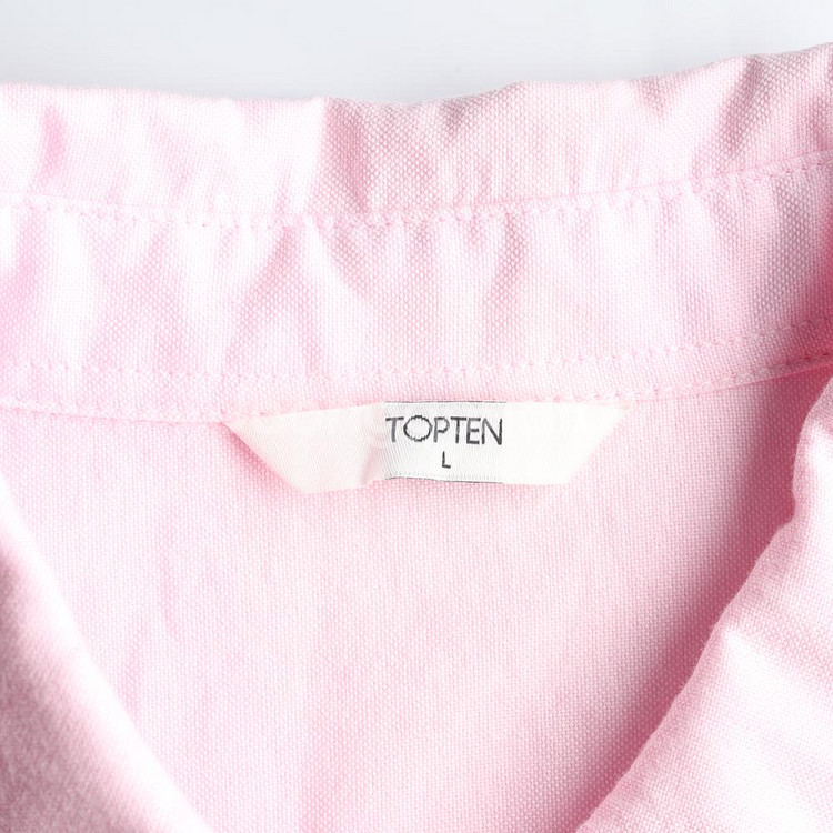[L]탑텐 연핑크 오버핏 코튼 긴팔 셔츠--4