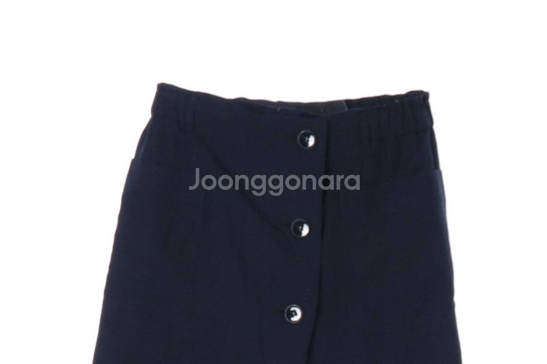 (새상품)[S]리스트 린넨 네이비 뒷밴딩 치마바지 스코--1