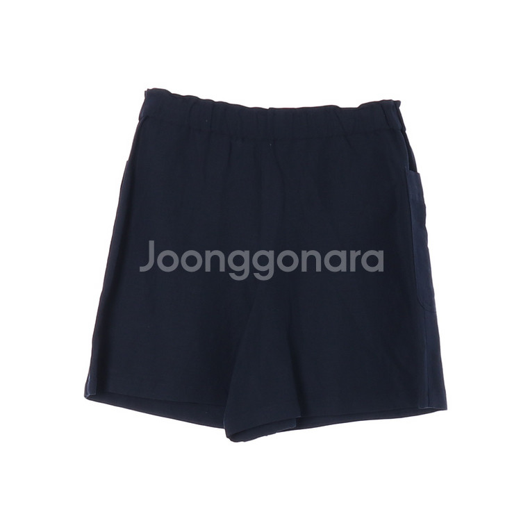 (새상품)[S]리스트 린넨 네이비 뒷밴딩 치마바지 스코--3
