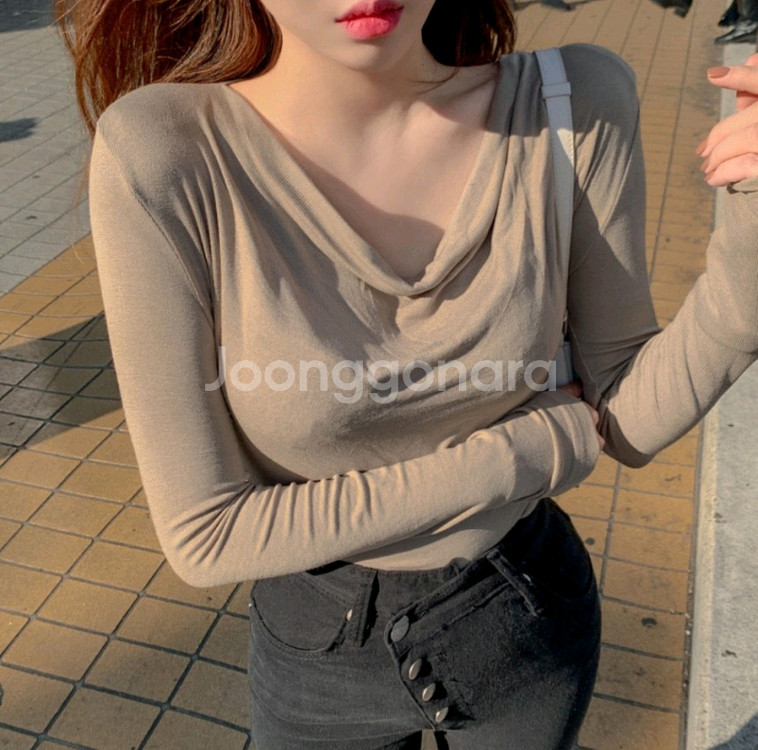 슬림 셔링 티 수입의류--10