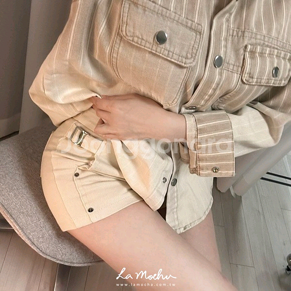옆버클 포켓 숏팬츠 코튼스판 (S/M)--3