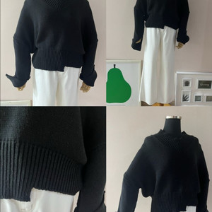 블랙언발트임니트,브라운레이어드끈티,블랙골지스판니트