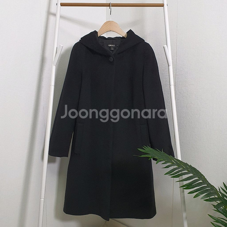 DKNY 앙고라울 후드코트--0
