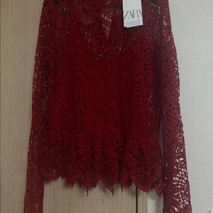 [미사용]ZARA 자라 여성 레이스 블라우스