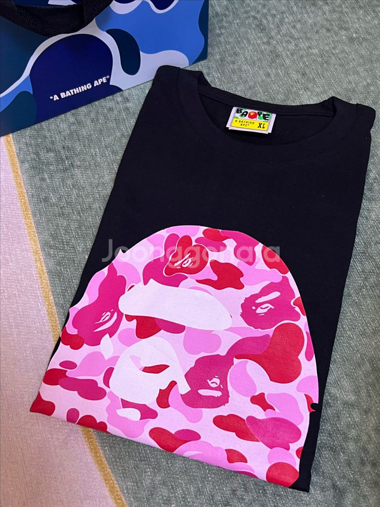 BAPE 블랙 핑크 카모 티셔츠 XL--2