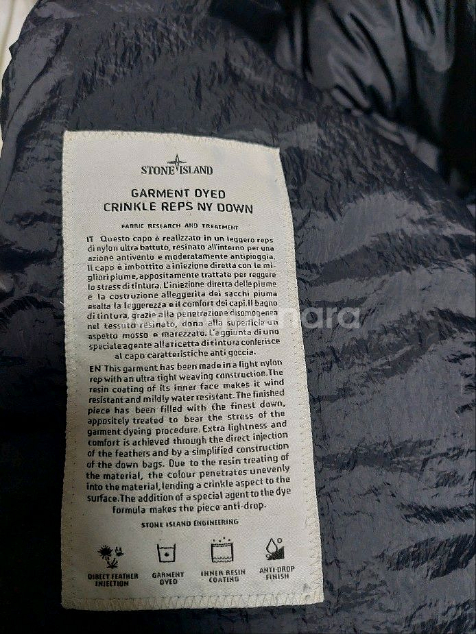 스톤아일랜드 크링클랩스 후드 다운 패딩--5