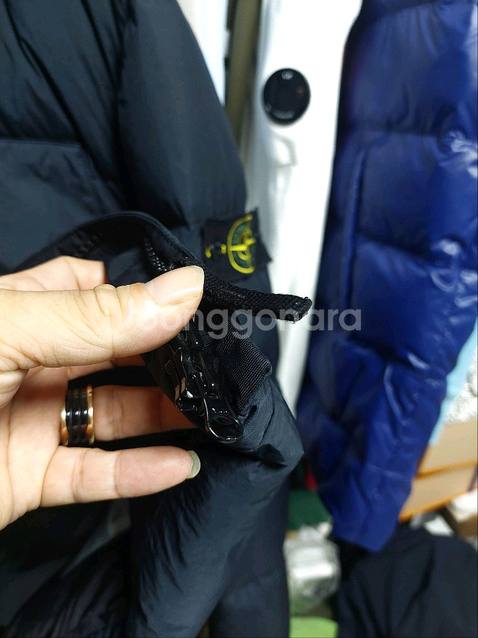 스톤아일랜드 크링클랩스 후드 다운 패딩--3