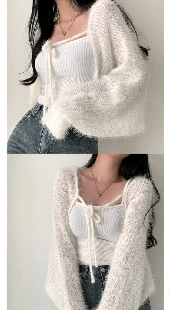 크림치즈마켓 크롭 볼레로 니트 가디건 이미지