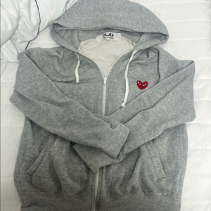 정품 꼼데가르송 후드집업 회색 여성m