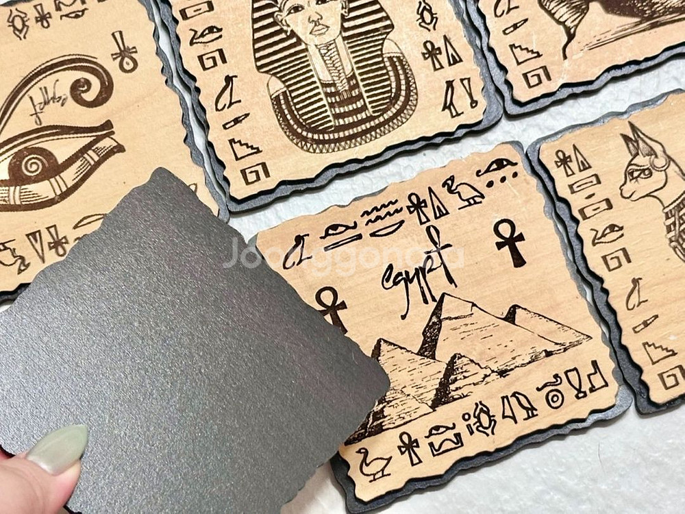 이집트 EGYPT 핸드메이드 우드 코스터--2