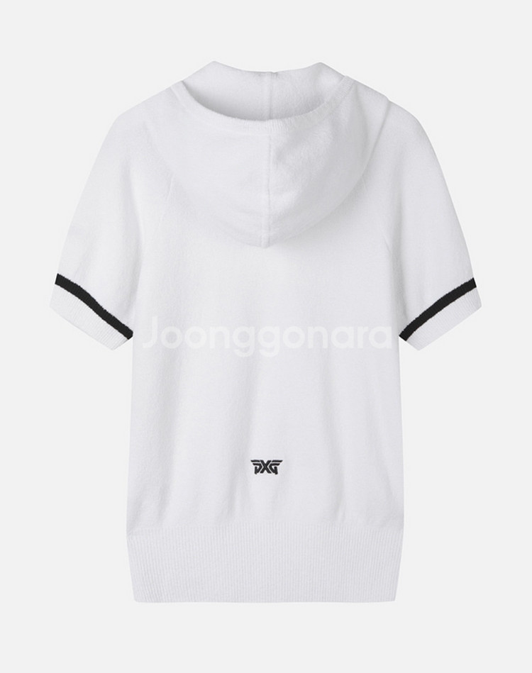 새상품 PXG 여성 후드 숏 슬리브 스웨터 (화이트)--3