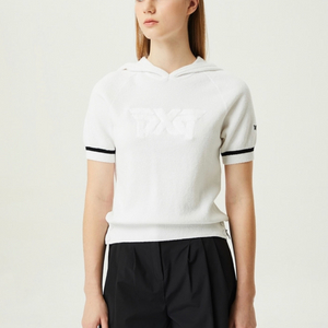 새상품 PXG 여성 후드 숏 슬리브 스웨터 (화이트)