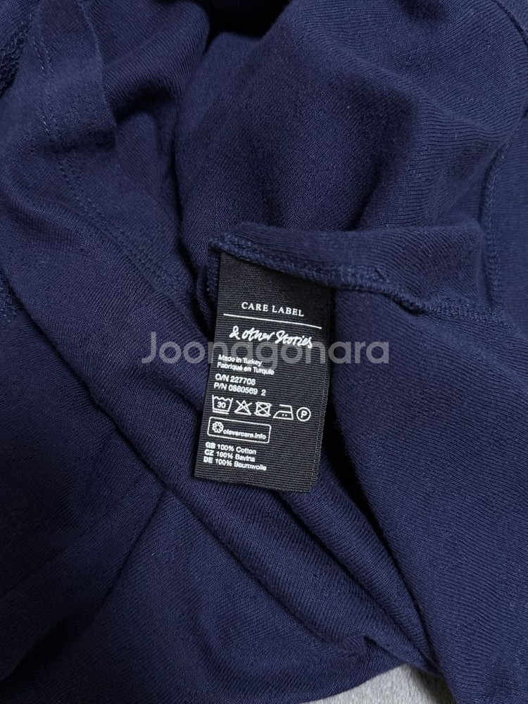 앤아더스토리즈 네이비 반팔 티셔츠 정품--3