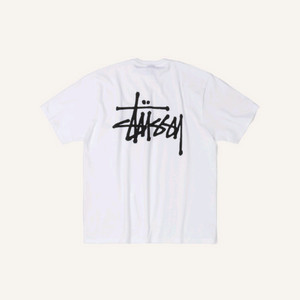 스투시 STUSSY 흰색 반팔 티셔츠 로고 프린팅