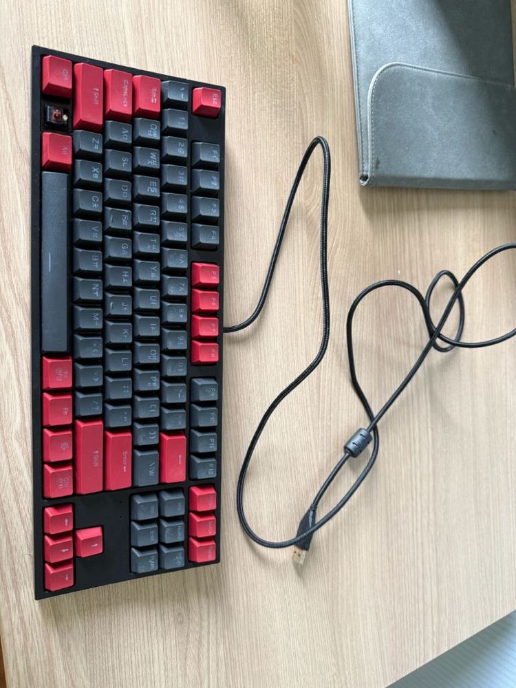 COX CK87 레드/그레이 게이트론 LED 게이밍 기 이미지