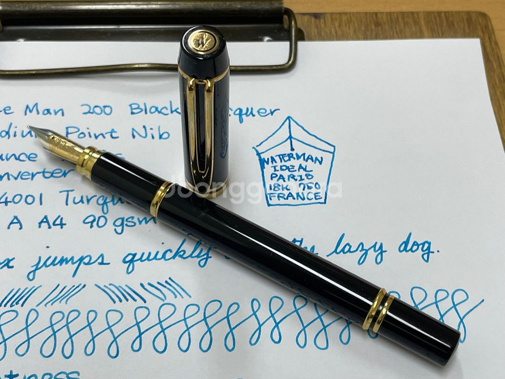 워터맨 만년필 맨 200 블랙 18K M닙--3