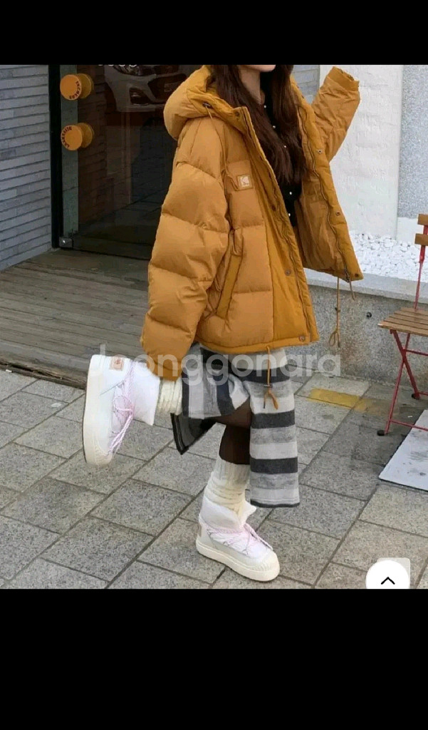 코닥 브라우니 덕다운 후드 자켓 머스타드--0