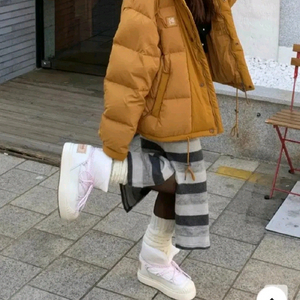 코닥 브라우니 덕다운 후드 자켓 머스타드